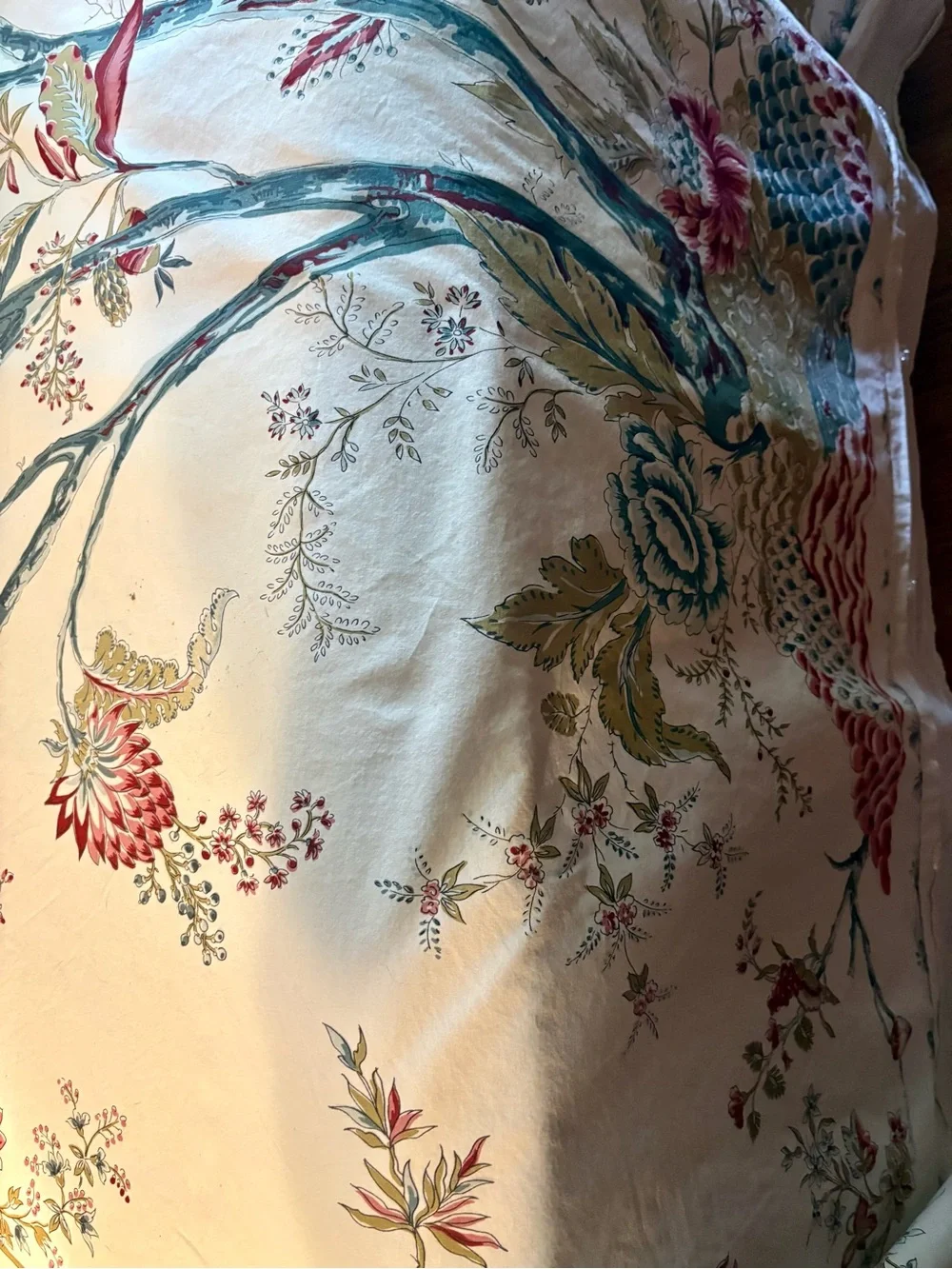 Pottery Barn King Duvet Cover 100% Cotton Italy Tree of Life Floral Bird Rare